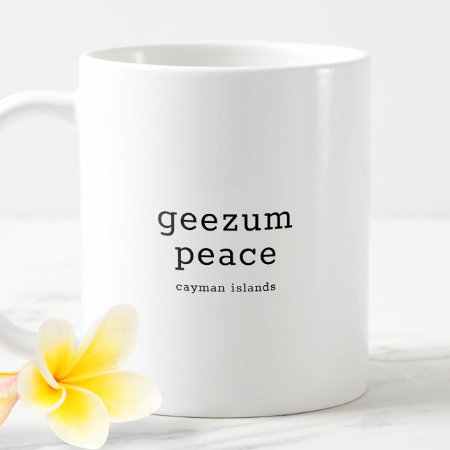 Superskoj Caymanian Dialect Geezum Peace Kaffemugg (Skapare uppladdad)