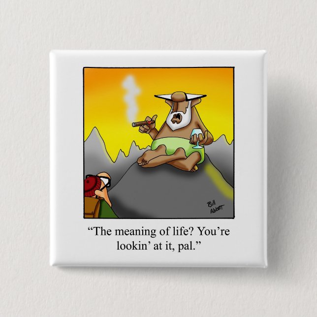 Superskoj Cigar Humor Button Gift Knapp (Framsida)