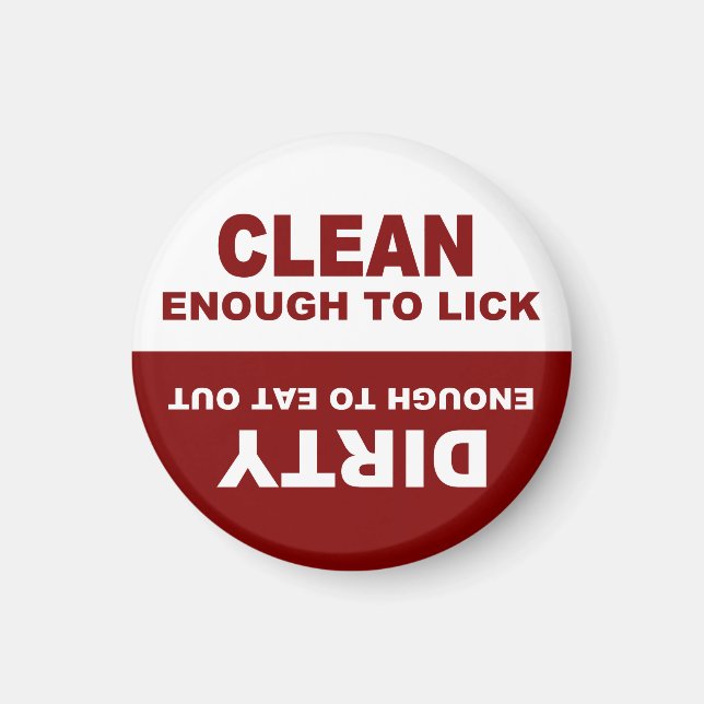 Superskoj Clean och Dirty Dishwasher Magnet (Framsidan)
