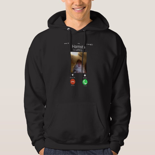 Superskoj Dank Memer Hamster som anropar Front Cam Hoodie (Framsida)