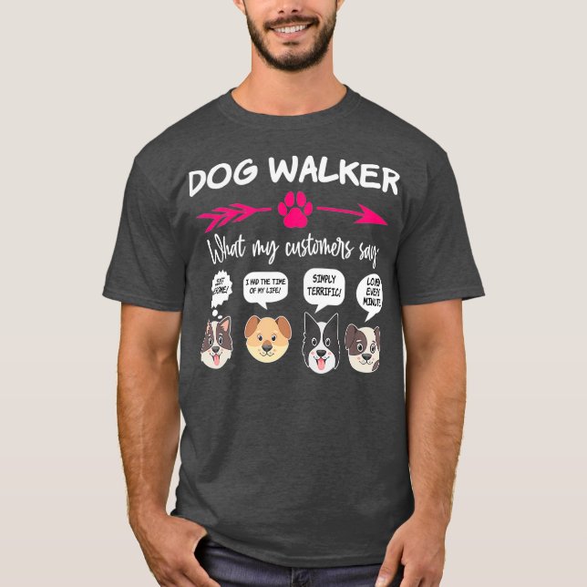 Superskoj Dog Walker Gifts Valps Rolig hund Pet T Shirt (Framsida)