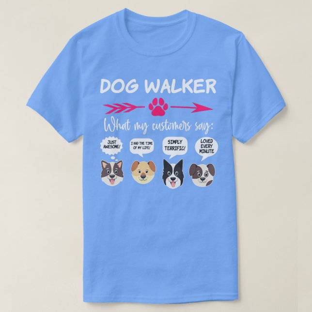 Superskoj Dog Walker Gifts Valps Rolig hund Walkin T Shirt (Design framsida)