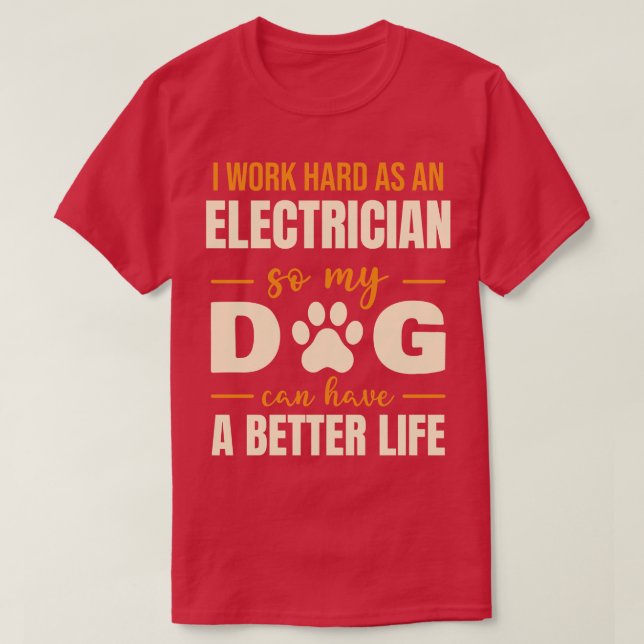 Superskoj Electrician Hund älskare Citote T Shirt (Design framsida)