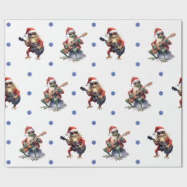 Superskoj Frog Sten Band-julen på White Presentpapper