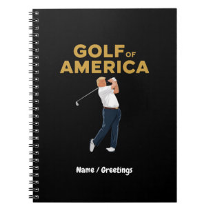 Superskoj Funny Golf of America Meme Trump Pun Anteckningsbok