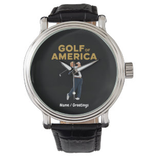 Superskoj Funny Golf of America Meme Trump Pun Armbandsur