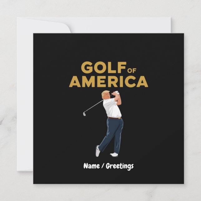 Superskoj Funny Golf of America Meme Trump Pun Inbjudningar (Framsida)