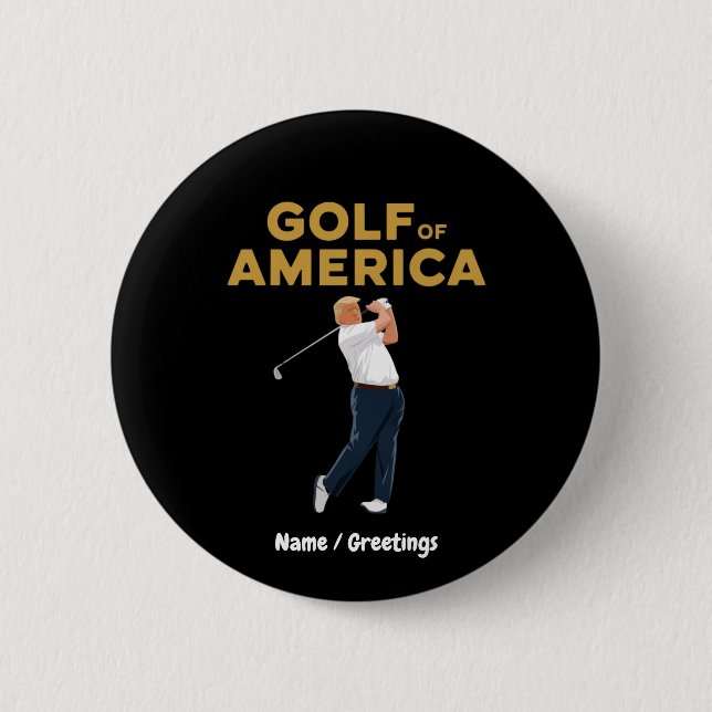 Superskoj Funny Golf of America Meme Trump Pun Knapp (Framsida)