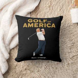 Superskoj Funny Golf of America Meme Trump Pun Kudde