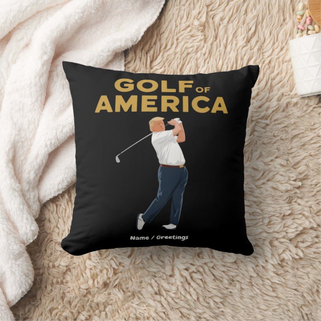 Superskoj Funny Golf of America Meme Trump Pun Kudde (Filt)