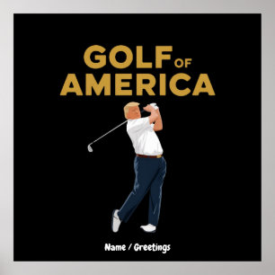 Superskoj Funny Golf of America Meme Trump Pun Poster