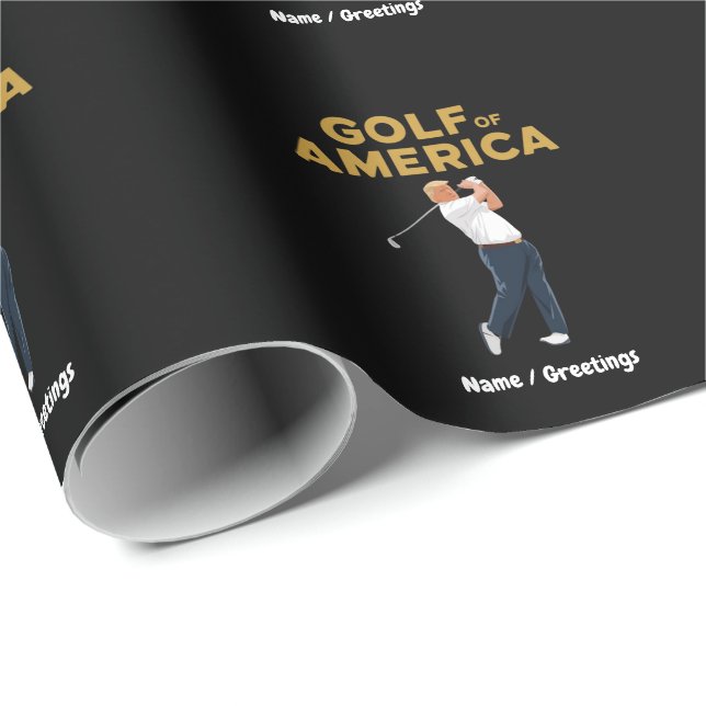 Superskoj Funny Golf of America Meme Trump Pun Presentpapper (Rullad Hörn)