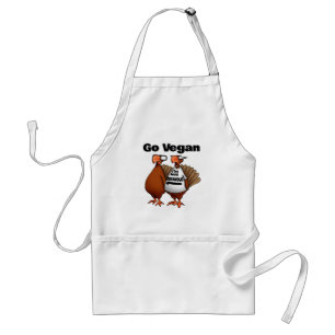 Superskoj Go Vegan Thanksgiving Humor Apron Förkläde