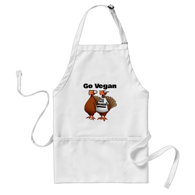 Superskoj Go Vegan Thanksgiving Humor Apron Förkläde (Framsidan)
