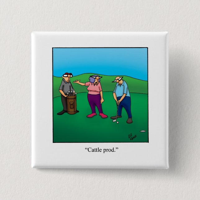 Superskoj Golf Humor Button Gift Knapp (Framsida)