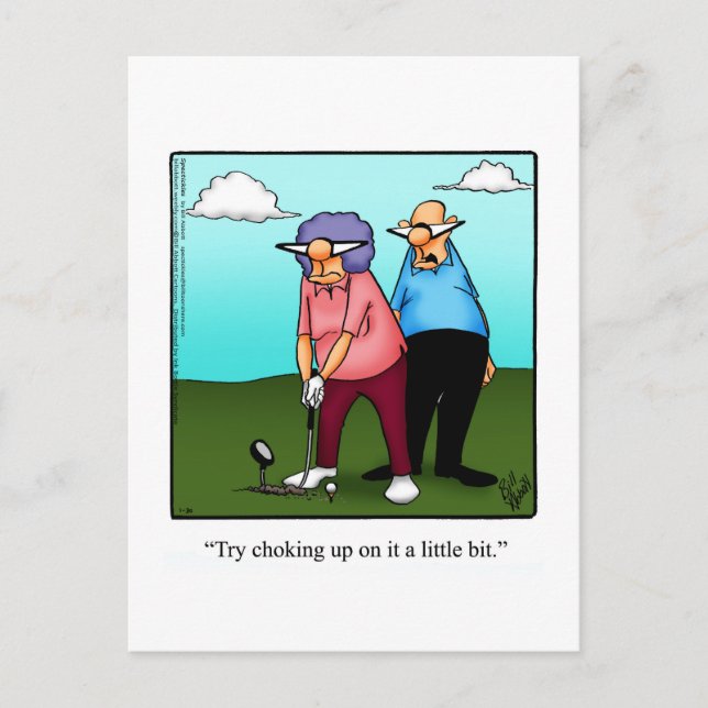 Superskoj Golf Humor vykort (Framsida)