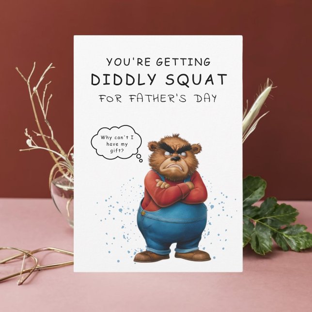 Superskoj Grumpy Bear Fars dag Card Inbjudningar (Brighten Dad's day with a touch of humor and our Funny Grumpy Bear Father's Day Card! )