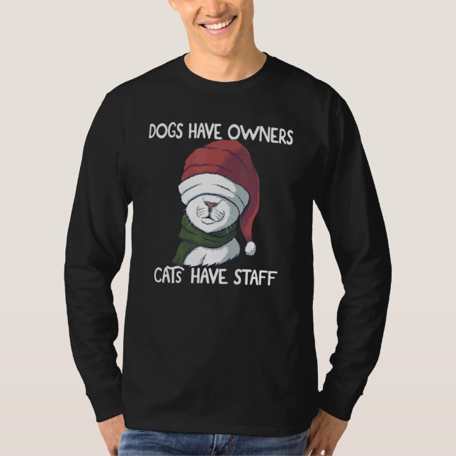 Superskoj Joke Humor Cat Hundar har ägarmat H T Shirt (Framsida)