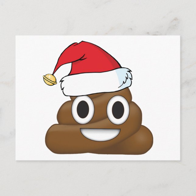 Superskoj Julafton Poop Emoji Helg Vykort (Framsida)