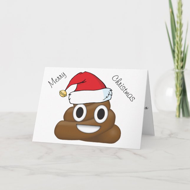 Superskoj Julafton Poop Emoji Helgkort (Framsida)