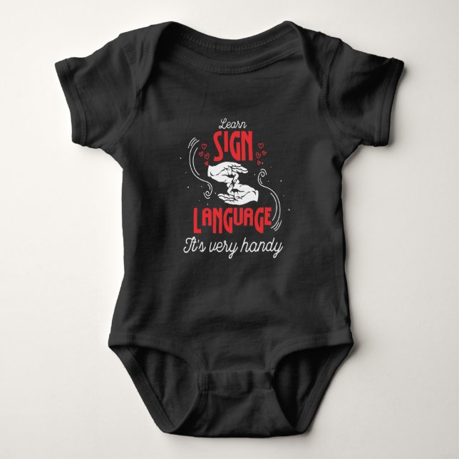 Superskoj Lär dig amerikanska teckenspråk Humor T Shirt (Framsida)