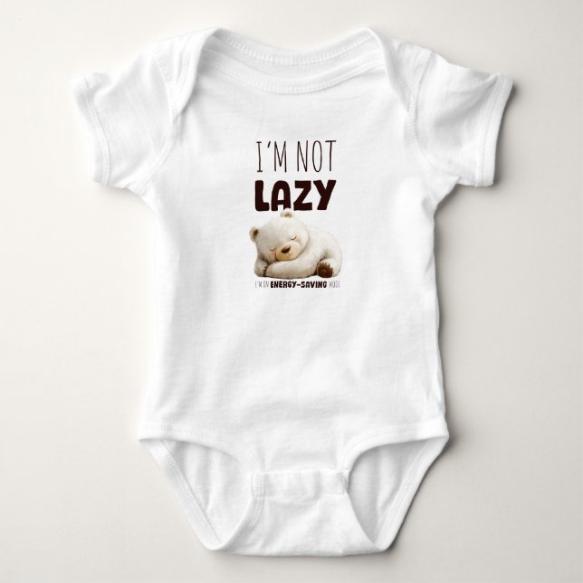 Superskoj Lazy Little Bear Message T Shirt (Framsida)