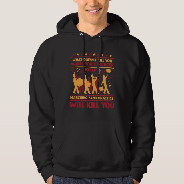 Superskoj Marching Band Sarcasm Trumpet Drum Music Hoodie (Framsida)