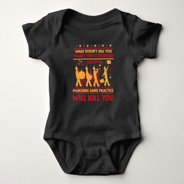 Superskoj Marching Band Sarcasm Trumpet Drum Music T Shirt (Framsida)