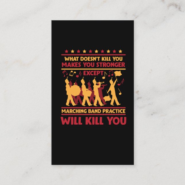 Superskoj Marching Band Sarcasm Trumpet Drum Music Visitkort (Framsida)