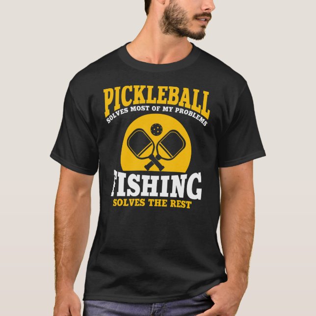 Superskoj Pickleball och fiske som går till T Shirt (Framsida)