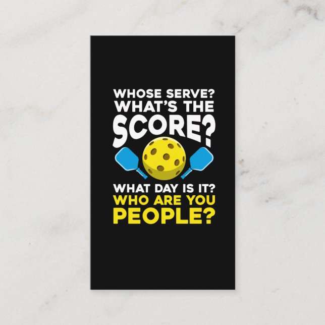 Superskoj Pickleball Quote Humous Sport Idrottare Visitkort (Framsida)