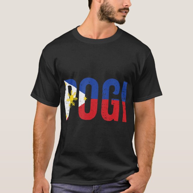 Superskoj Pogi Påstående i Filippinernas Flagga De T Shirt (Framsida)