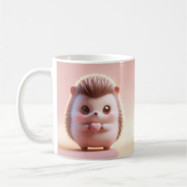 Superskoj Valentine Hedgehog 3D look Front & Back Kaffemugg
