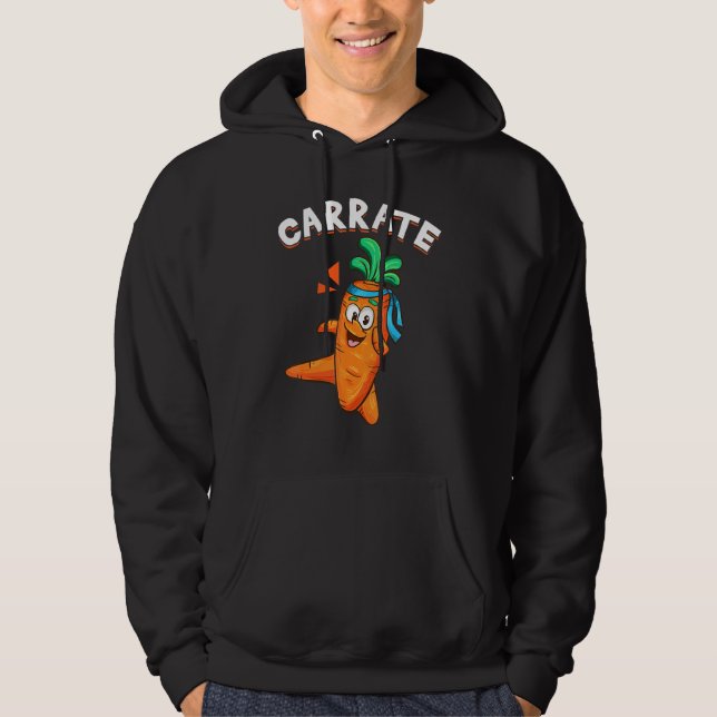 Superskoj Veggie Vegetable Pun Carrate Karate Carr Hoodie (Framsida)