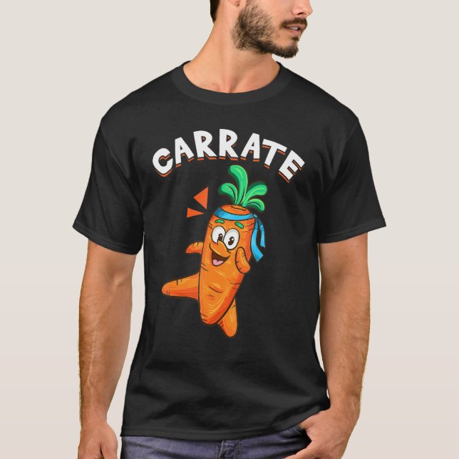 Superskoj Veggie Vegetable Pun Carrate Karate Carr T Shirt (Framsida)