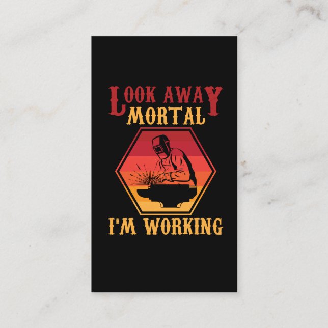 Superskoj Welding Quote Retro Weld Employee Humor Visitkort (Framsida)