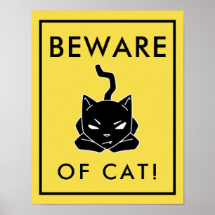 Superskojet akta sig av katt undertecknar poster