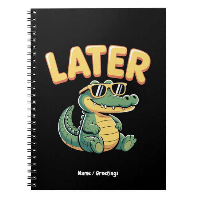Superskojet Alligator Pun Design Anteckningsbok (Framsidan)