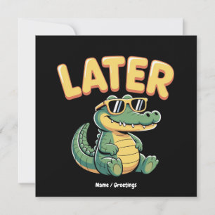 Superskojet Alligator Pun Design Inbjudningar