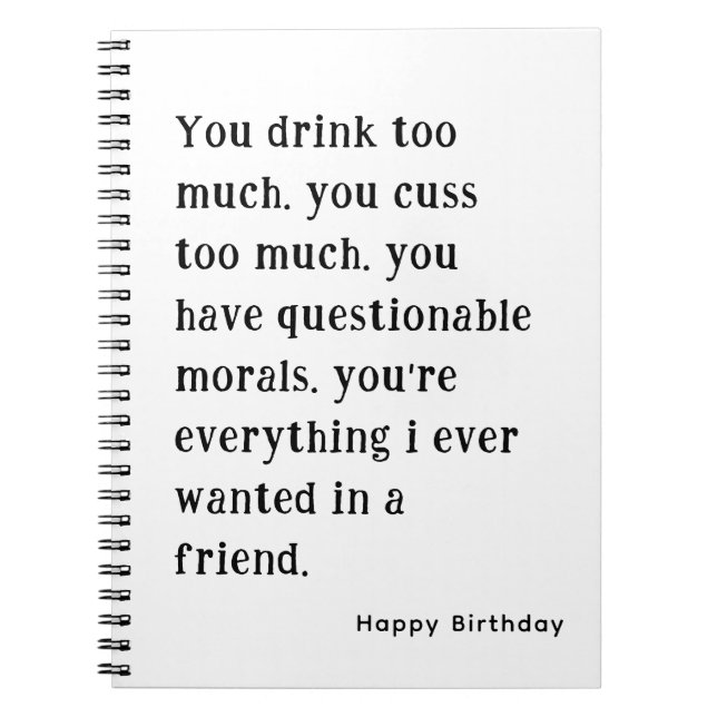 Superskojet Best Friend Grattis på födelsedagen Fu Anteckningsbok (Framsidan)