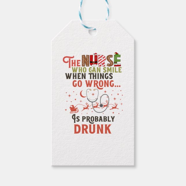 Superskojet Lusnyj Nurse jul Pun Quote Presentetikett (Framsidan)