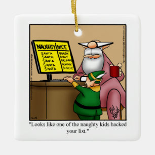 Superskojet Santa Humor julprydnad Julgransprydnad Keramik