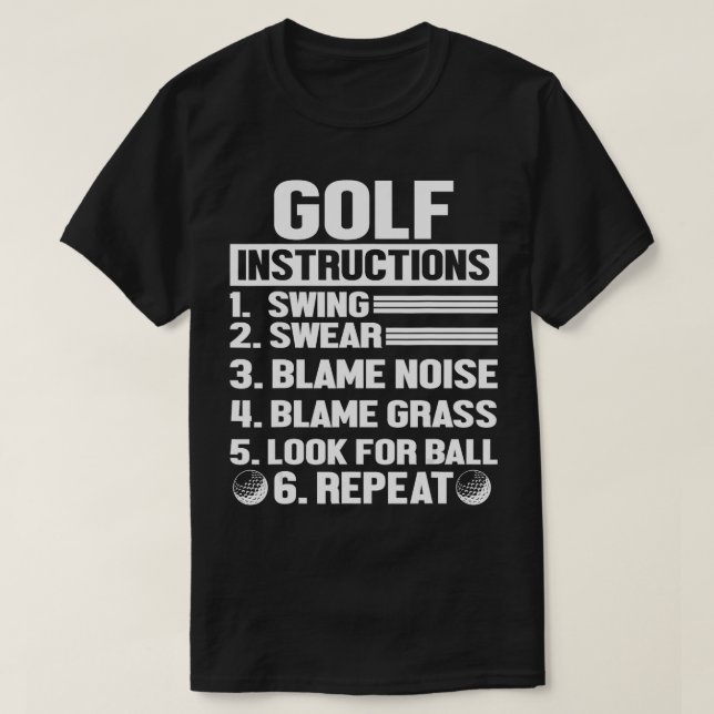 Superskojets Golf Instructions Novelty Idea for Go T Shirt (Design framsida)