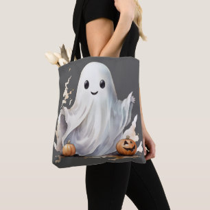Supersnygga Spökpumpor Grå Halloween Tygkasse