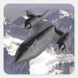 Supersonic Fighter Jet Fyrkantigt Klistermärke