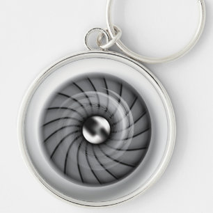 Supersonic jetmotor Keychain Rund Silverfärgad Nyckelring