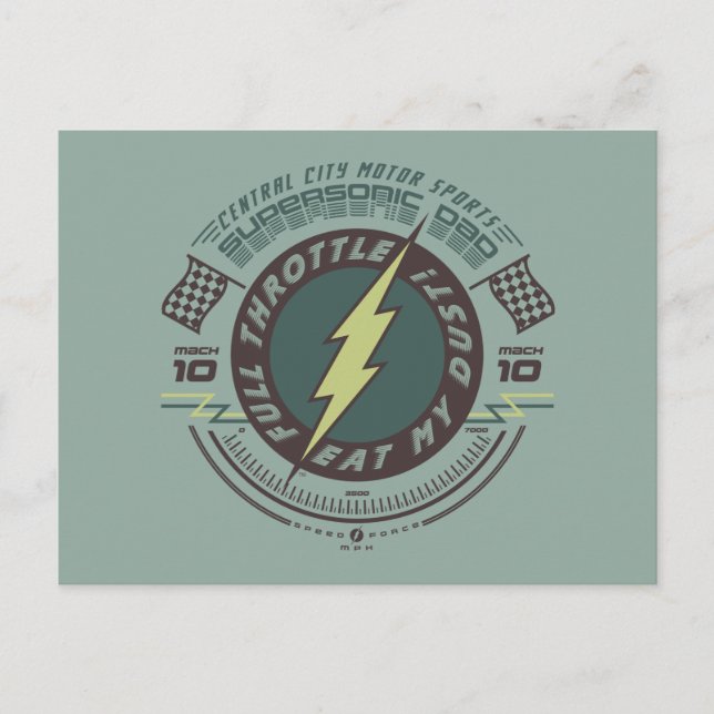 Supersonic Pappa - Central City Motor Sports Inbjudan Vykort (Framsida)