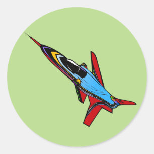 Supersonifierad flygvapnets Jet-Fighter-design för Runt Klistermärke