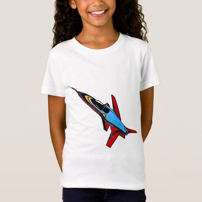 Supersonifierad flygvapnets Jet-Fighter-design för T-shirt (Framsida)