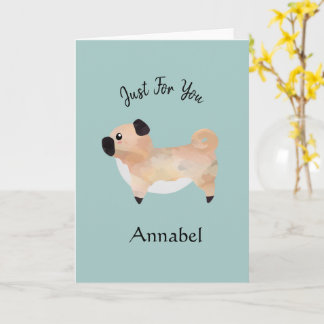 Supersöt personlig Pug Kort